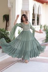 KA 1213 Faux Blooming With Embroidered Work Gown Wholesale Suppliers In Mumbai